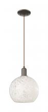 Innovations Lighting 716-1P-OB-G1216-10WM - White Mouchette - 1 Light - 10 inch - Oil Rubbed Bronze - Cord hung - Mini Pendant