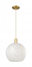 Innovations Lighting 716-1P-SG-G1216-12WM - White Mouchette - 1 Light - 12 inch - Satin Gold - Cord hung - Mini Pendant