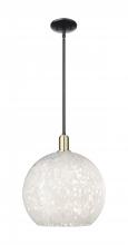 Innovations Lighting 716-1S-BAB-G1216-14WM - White Mouchette - 1 Light - 14 inch - Black Antique Brass - Stem hung - Mini Pendant