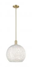 Innovations Lighting 716-1S-CB-G1216-14WM - White Mouchette - 1 Light - 14 inch - Champagne Bronze - Stem hung - Mini Pendant