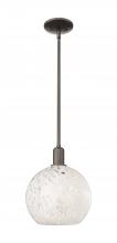 Innovations Lighting 716-1S-OB-G1216-10WM - White Mouchette - 1 Light - 10 inch - Oil Rubbed Bronze - Stem hung - Mini Pendant