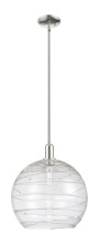 Innovations Lighting 716-1S-PN-G1213-14CL - Athens Deco Swirl - 1 Light - 14 inch - Polished Nickel - Stem hung - Mini Pendant