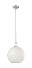 Innovations Lighting 716-1S-SN-G1216-12WM - White Mouchette - 1 Light - 12 inch - Brushed Satin Nickel - Stem hung - Mini Pendant
