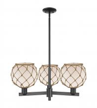 Innovations Lighting 716-3CR-BK-G121-8RB - Farmhouse Rope - 3 Light - 30 inch - Matte Black - Stem hung - Pendant