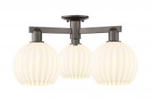 Innovations Lighting 716-3F-OB-G1217-8WV - White Venetian - 3 Light - 26 inch - Oil Rubbed Bronze - Semi-Flush Mount