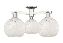 Innovations Lighting 716-3F-PN-G1216-8WM - White Mouchette - 3 Light - 26 inch - Polished Nickel - Semi-Flush Mount