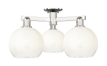 Innovations Lighting 716-3F-PN-G483-8OP - Brookhaven Globe - 3 Light - 6 inch - Polished Nickel - Semi-Flush Mount