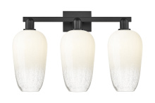 Innovations Lighting 716-3W-BK-G484-7OP - Brookhaven Flute - 3 Light - 26 inch - Matte Black - Bath Vanity Light