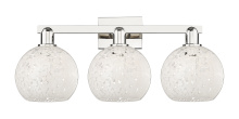 Innovations Lighting 716-3W-PN-G1216-8WM - White Mouchette - 3 Light - 27 inch - Polished Nickel - Bath Vanity Light