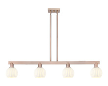 Innovations Lighting 716-4I-AC-G1217-6WV - White Venetian - 4 Light - 49 inch - Antique Copper - Stem hung - Island Light