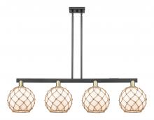 Innovations Lighting 716-4I-BAB-G121-10RB - Farmhouse Rope - 4 Light - 53 inch - Black Antique Brass - Stem hung - Island Light