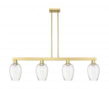 Innovations Lighting 716-4I-SG-G457-6CL - Preston Flute - 4 Light - 48 inch - Satin Gold - Stem hung - Island Light