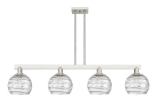 Innovations Lighting 716-4I-SN-G1213-8CL - Athens Deco Swirl - 4 Light - 51 inch - Brushed Satin Nickel - Stem hung - Island Light