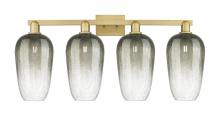 Innovations Lighting 716-4W-BB-G484-7SL - Brookhaven Flute - 4 Light - 36 inch - Brushed Brass - Bath Vanity Light