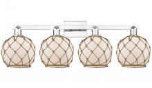 Innovations Lighting 716-4W-PC-G121-8RB - Farmhouse Rope - 4 Light - 35 inch - Polished Chrome - Bath Vanity Light
