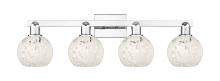 Innovations Lighting 716-4W-PC-G1216-6WM - White Mouchette - 4 Light - 33 inch - Polished Chrome - Bath Vanity Light