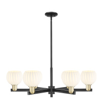Innovations Lighting 716-6CR-BAB-G1217-6WV - White Venetian - 6 Light - 36 inch - Black Antique Brass - Stem hung - Chandelier