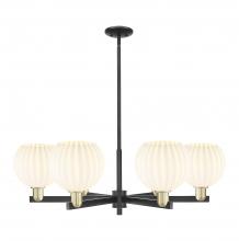 Innovations Lighting 716-6CR-BAB-G1217-8WV - White Venetian - 6 Light - 38 inch - Black Antique Brass - Stem hung - Chandelier