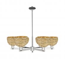 Innovations Lighting 716-6CR-PN-RBD-8-NAT - Woven Rattan - 6 Light - 38 inch - Polished Nickel - Stem hung - Chandelier