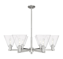 Innovations Lighting 716-6CR-SN-GBC-82 - Berkshire Glass - 6 Light - 38 inch - Satin Nickel - Stem hung - Chandelier