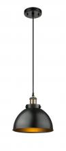 Innovations Lighting 916-1P-BAB-MFD-10-BK - Derby - 1 Light - 10 inch - Black Antique Brass - Cord hung - Mini Pendant