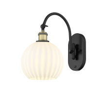 Innovations Lighting 918-1W-BAB-G1217-8WV - White Venetian - 1 Light - 8 inch - Black Antique Brass - Sconce
