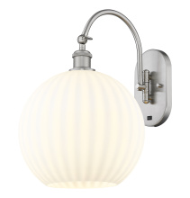 Innovations Lighting 918-1W-SN-G1217-12WV - White Venetian - 1 Light - 12 inch - Brushed Satin Nickel - Sconce