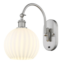 Innovations Lighting 918-1W-SN-G1217-8WV - White Venetian - 1 Light - 8 inch - Brushed Satin Nickel - Sconce
