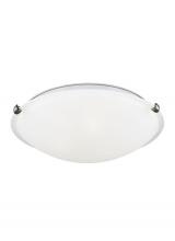 Generation Lighting 7543503EN3-962 - Clip Ceiling transitional 3-light LED indoor dimmable flush mount in brushed nickel silver finish wi