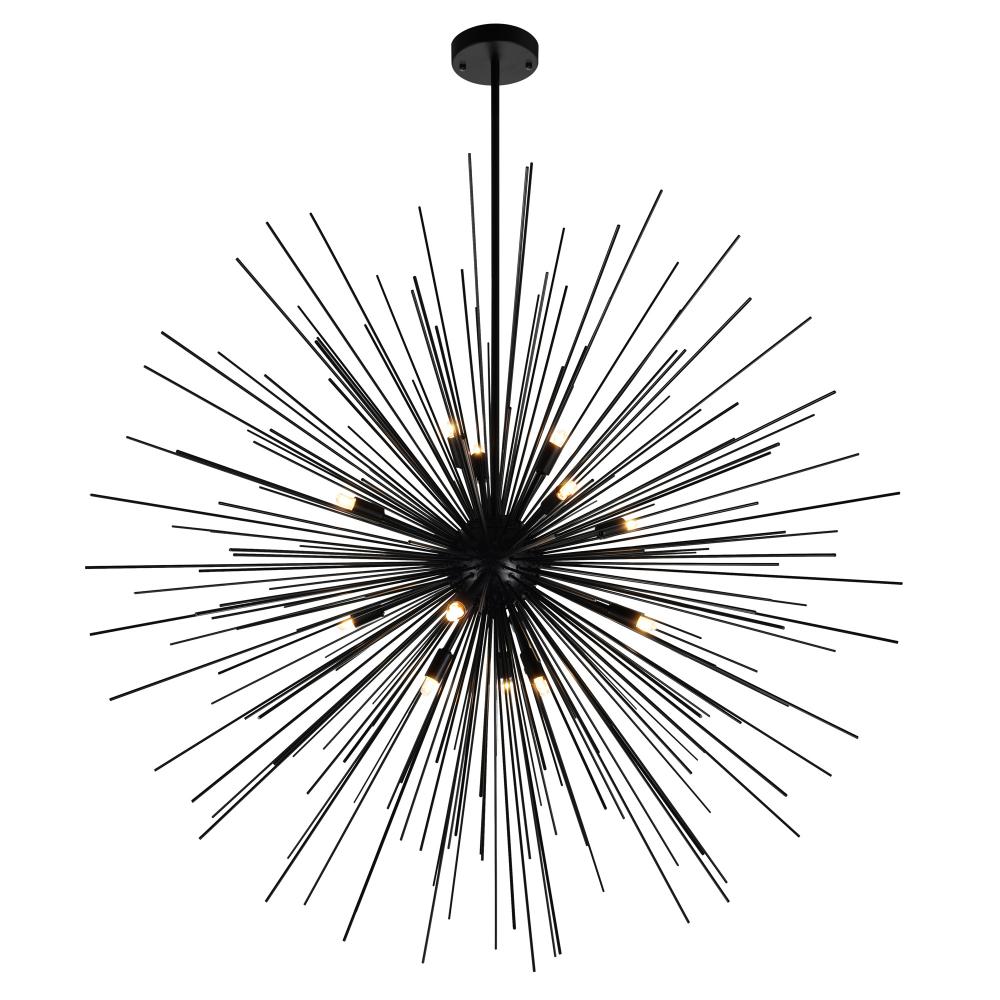 Savannah 14 Light Chandelier With Black Finish