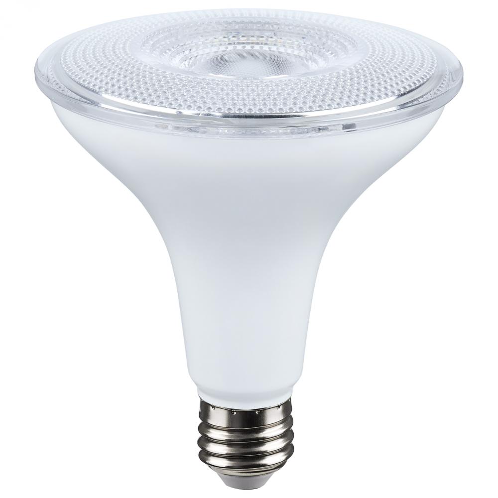 14 Watt Dusk to Dawn LED; PAR38; 3000K; Medium Base; White Finish; 120 Volt