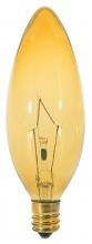 Satco Products Inc. S3813 - 25W TORP CAND TRANS AMBER