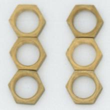 Satco Products Inc. S70/621 - 6 Brass Locknuts; 1/8 IPS