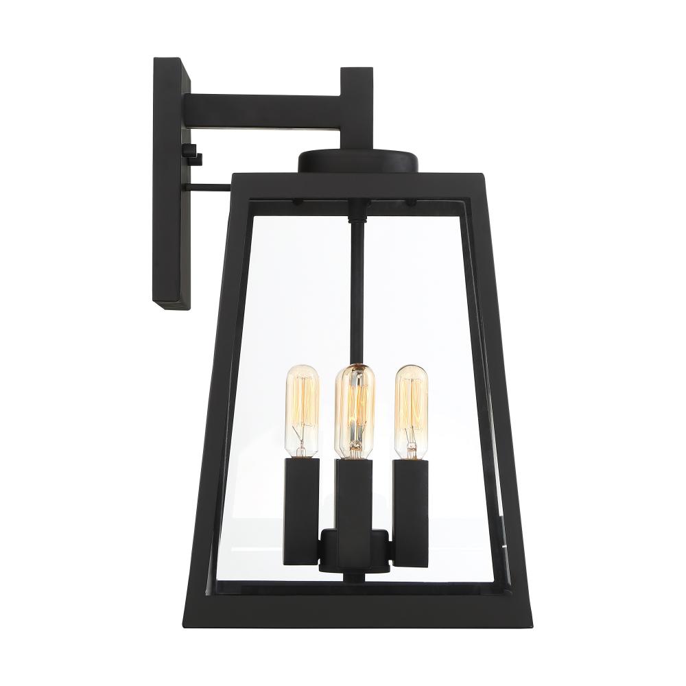 Halifax - 4 Light Large Wall Lantern - with Clear Glass - Matte Black Finish