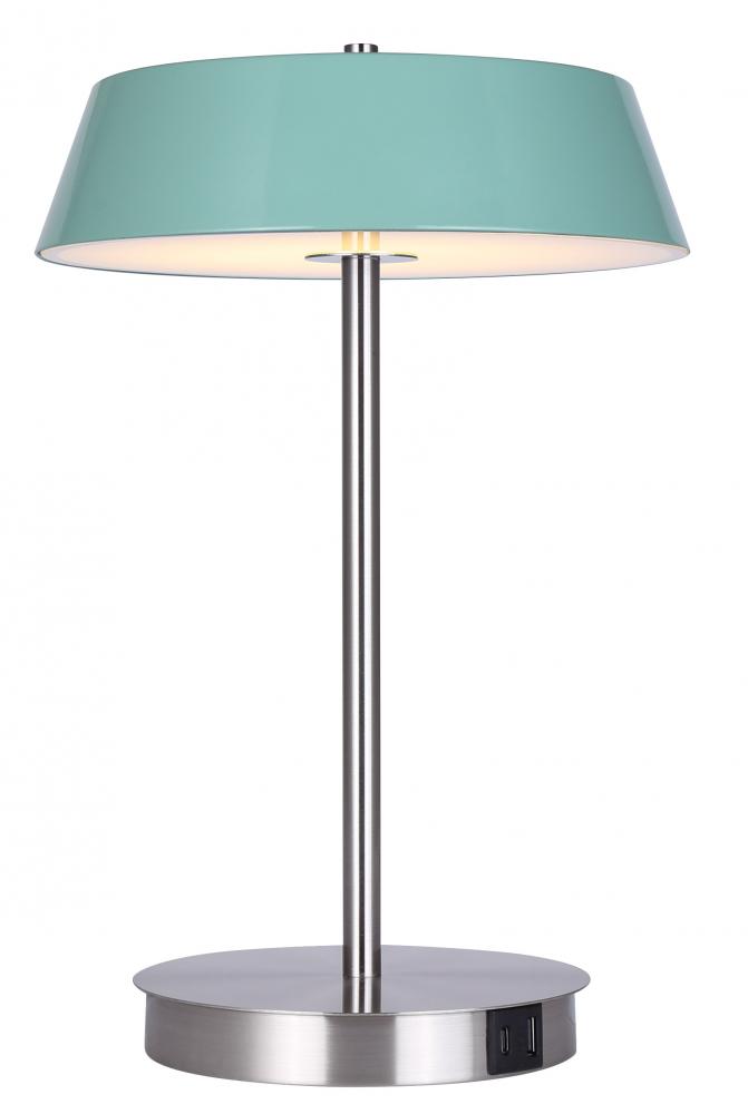 Jessa, Green/BN Color, LED Table Lamp, Opal Glass, 13W LED (Int.), Dimm., 500 lm, 3/4/5000K 3CCT