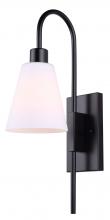 Canarm IVL1132A01BK - Wyler 6 in. 1 Light Matte Black Sconce with Flat Opal Glass Shade