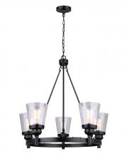 Canarm ICH1097A05BK - DECLAN, ICH1097A05BK, MBK Color, 5 Lt Chain Chandelier, Seeded Glass, 60W Type A