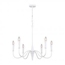 Canarm ICH1103A06WH - BRIELLE, ICH1103A06WH, MWH Color, Include PGD Sleeves, 6 Lt Chain Chandelier, 60W Type C