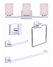 Canarm R5JAE-CH - Bath Accessories and Vanity Combo, JAE CH Color, Towel Ring, Robe Hook, Tissue Holder, Towel Bar