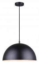 Canarm IPL734B01BK - Sadie 1 Light Pendant, Black Finish