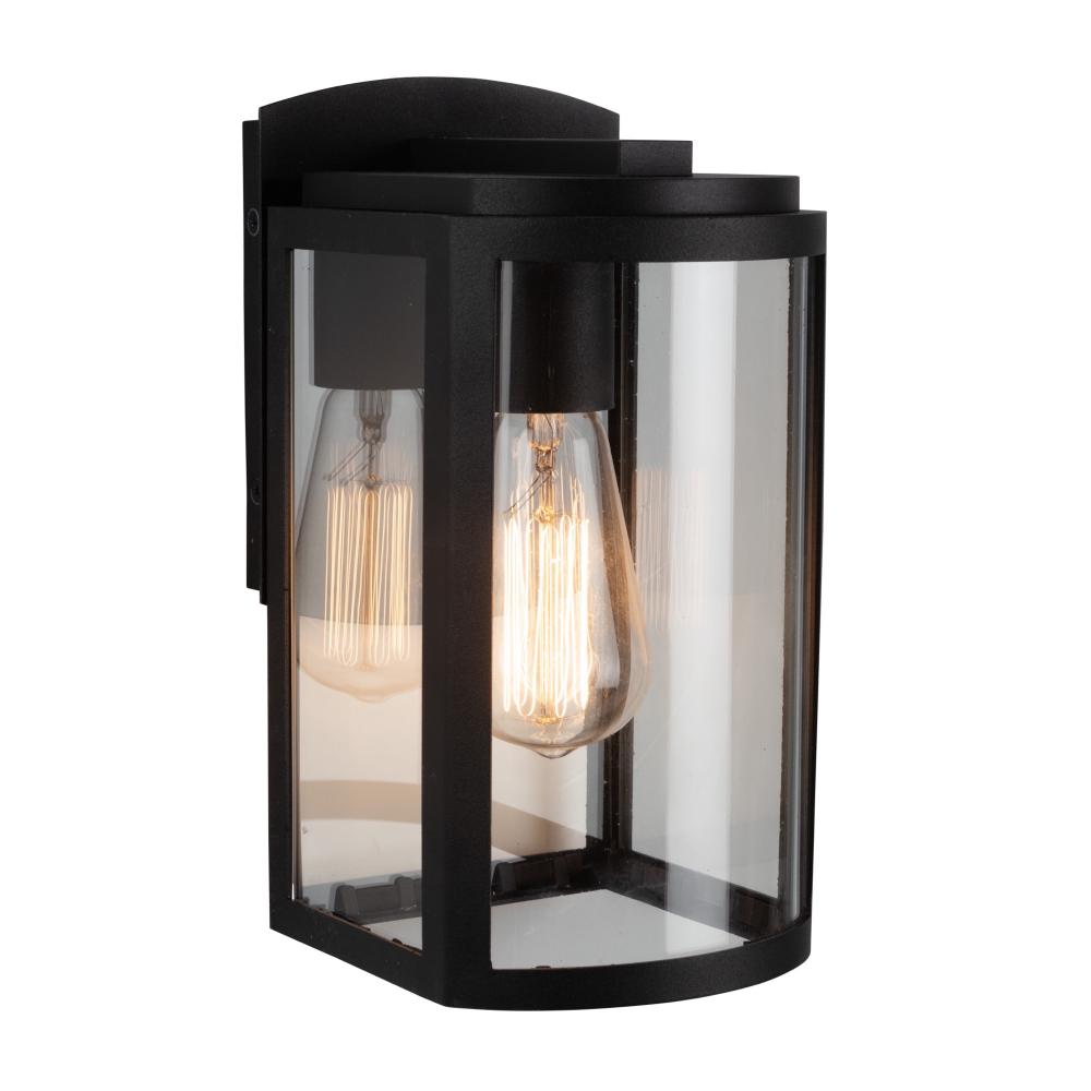 Lakewood Collection 1-Light Exterior Wall Light, Matte Black