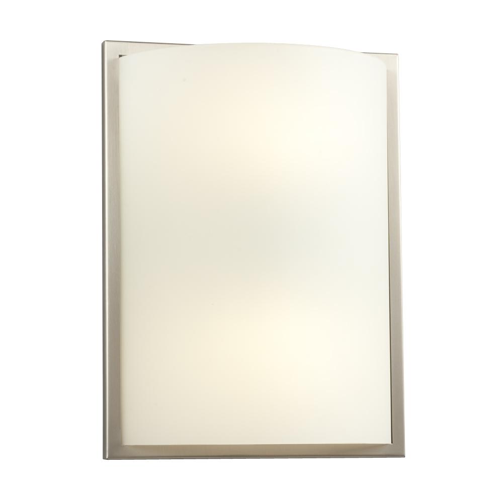 Wall Sconce - Brushed Nickel with Satin White Glass