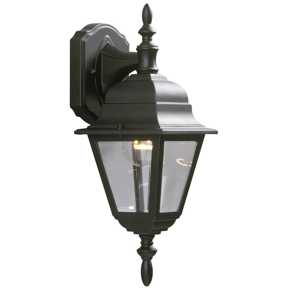 Outdoor Cast Aluminum Lantern - Black w/ Clear Beveled Glass