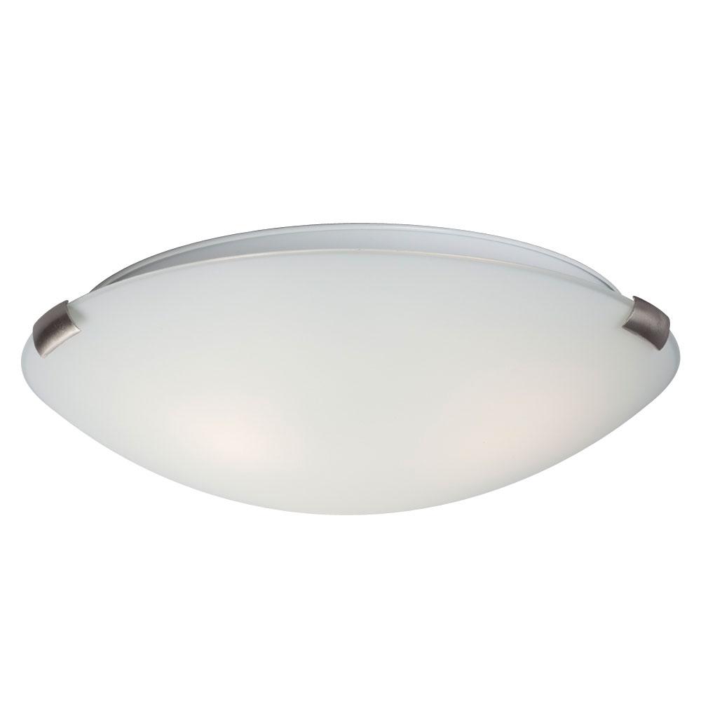 LED Flush Mount Ceiling Light - in Brushed Nickel finish with White Glass