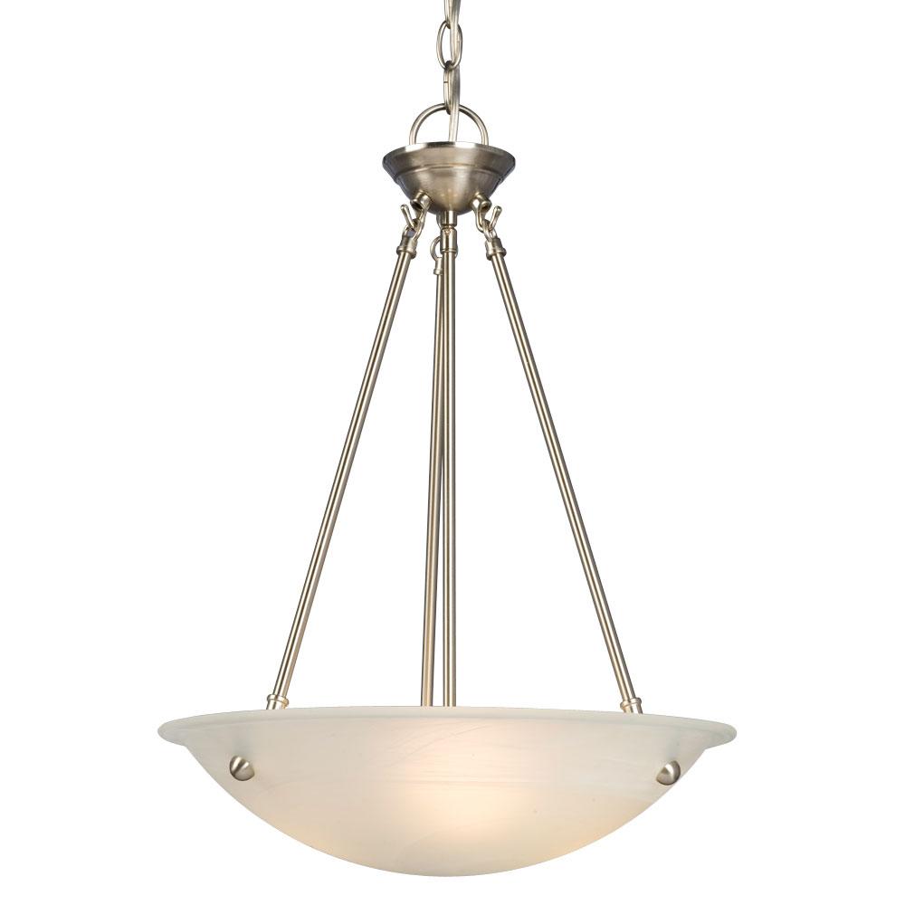 Pendant - Brushed Nickel with Marbled Glass