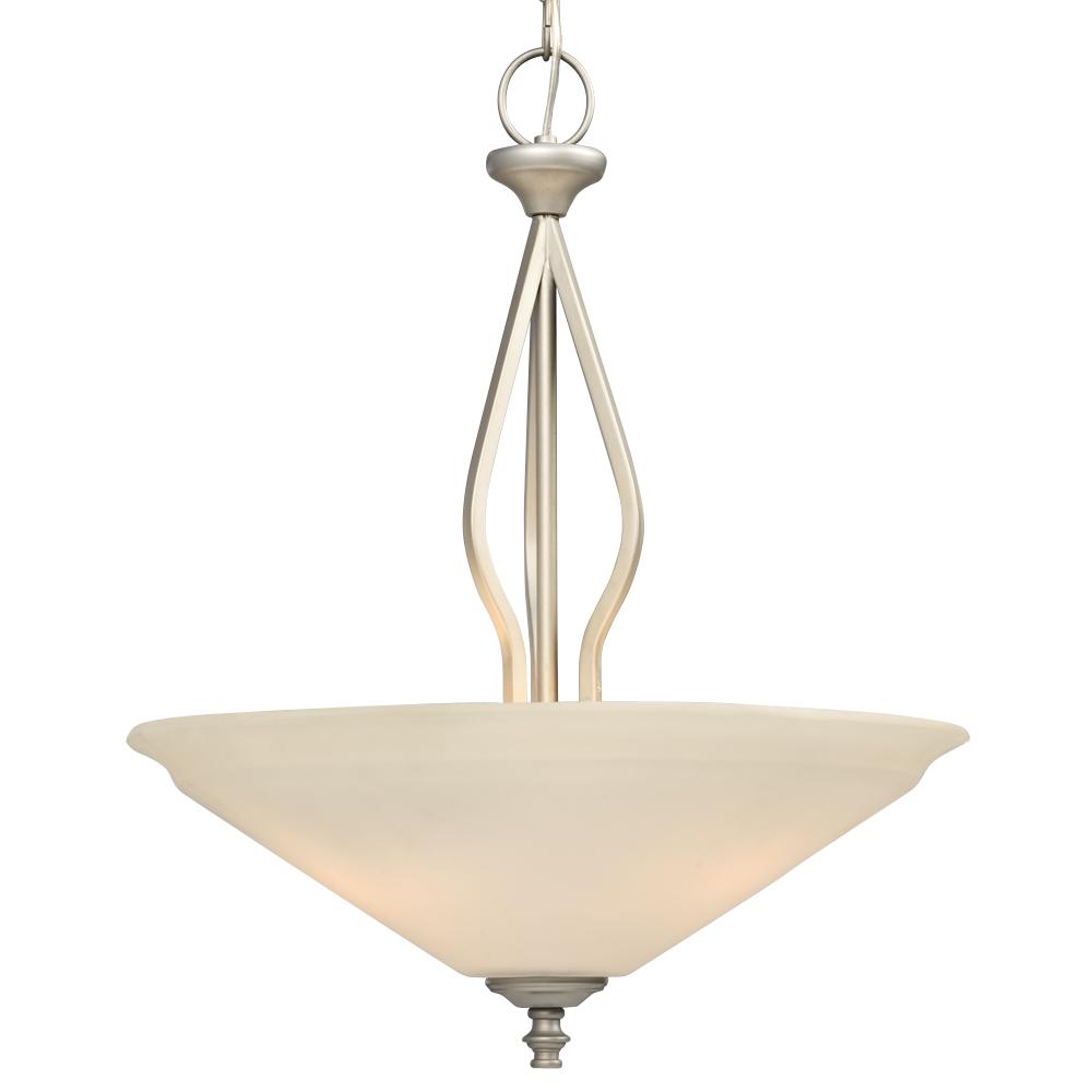 Pendant - Pewter with Satin White Glass