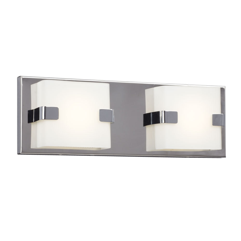 LED Bath & Vanity Light - in Polished Chrome finish with White Glass (Dimmable, 3000K)