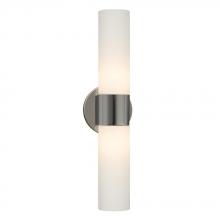 Galaxy Lighting 244023CH/WH - 2-Light Wall Sconce - Chrome with White Straight Glass