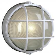 Galaxy Lighting 305012 WHT - Cast Aluminum Marine Light with Guard - White w/ Frosted Glass