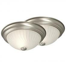 Galaxy Lighting 635278PT/2 - Flush Mount Twin Pack - Pewter w/ Frosted Swirl Glass